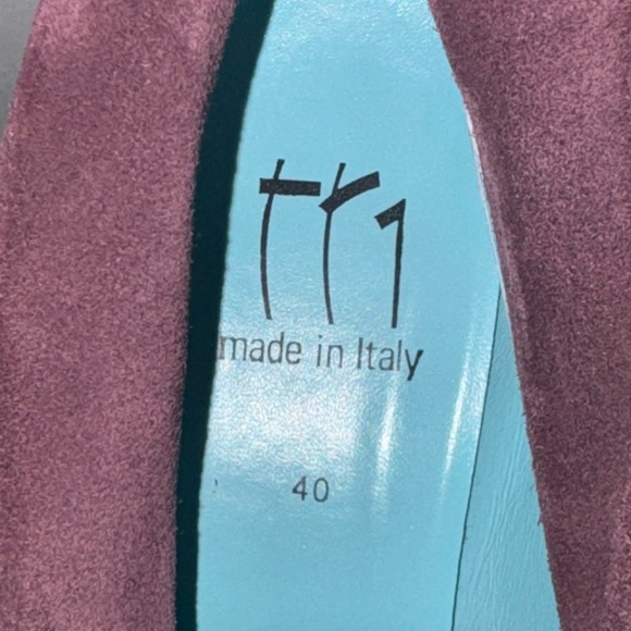 ❤️🔥❤️🔥 Thierry Rabotin Narrow Stamped Purple Suede Slip On Heeled Shoes - Picture 3 of 10